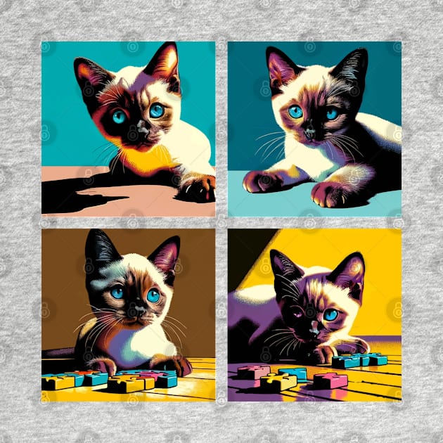 Tonkinese Pop Art - Cute Kitties by PawPopArt